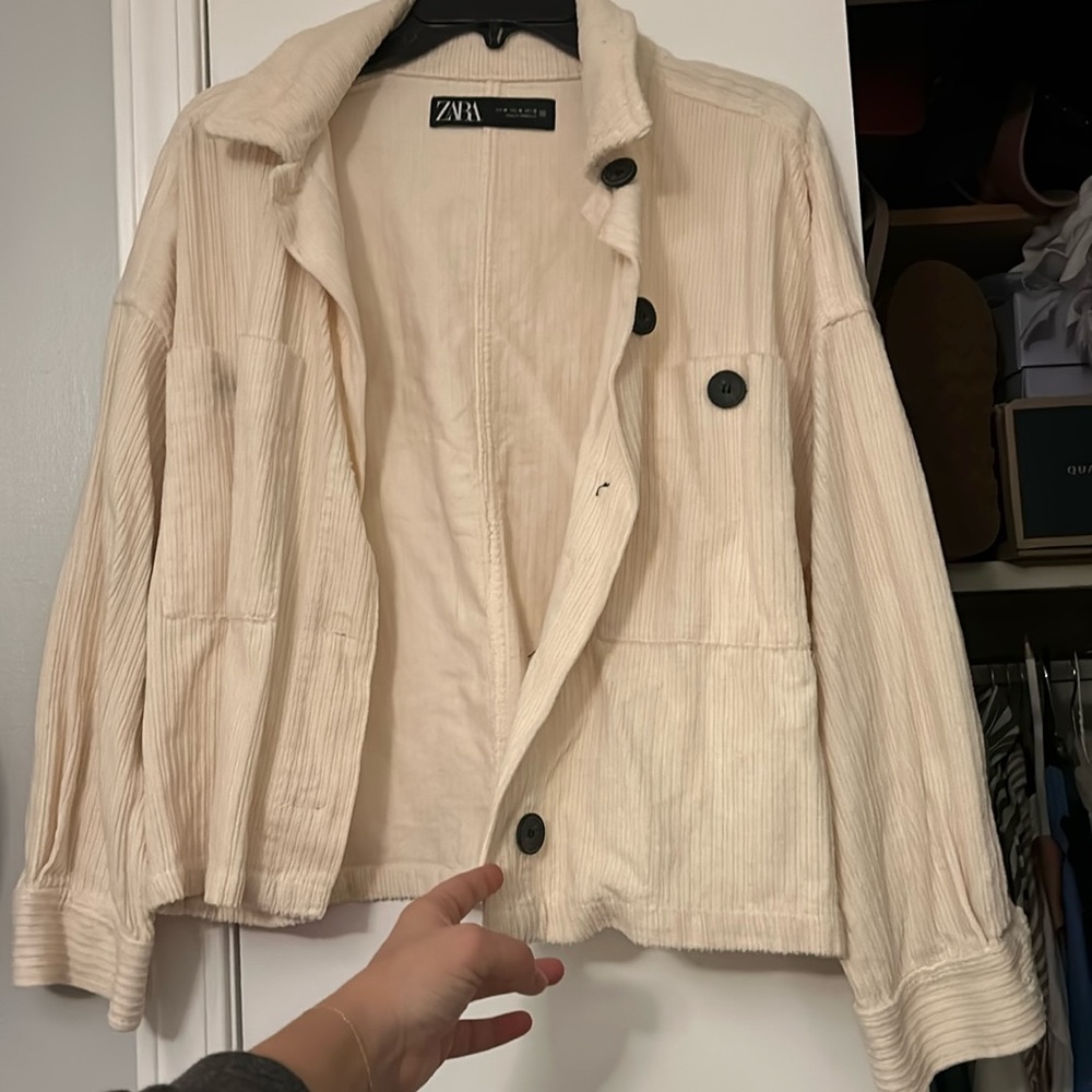 Zara cream corduroy jacket